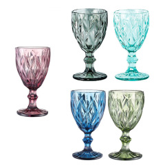 Embossed Stained glass Wine Glass Thickened Tall Wine Glass